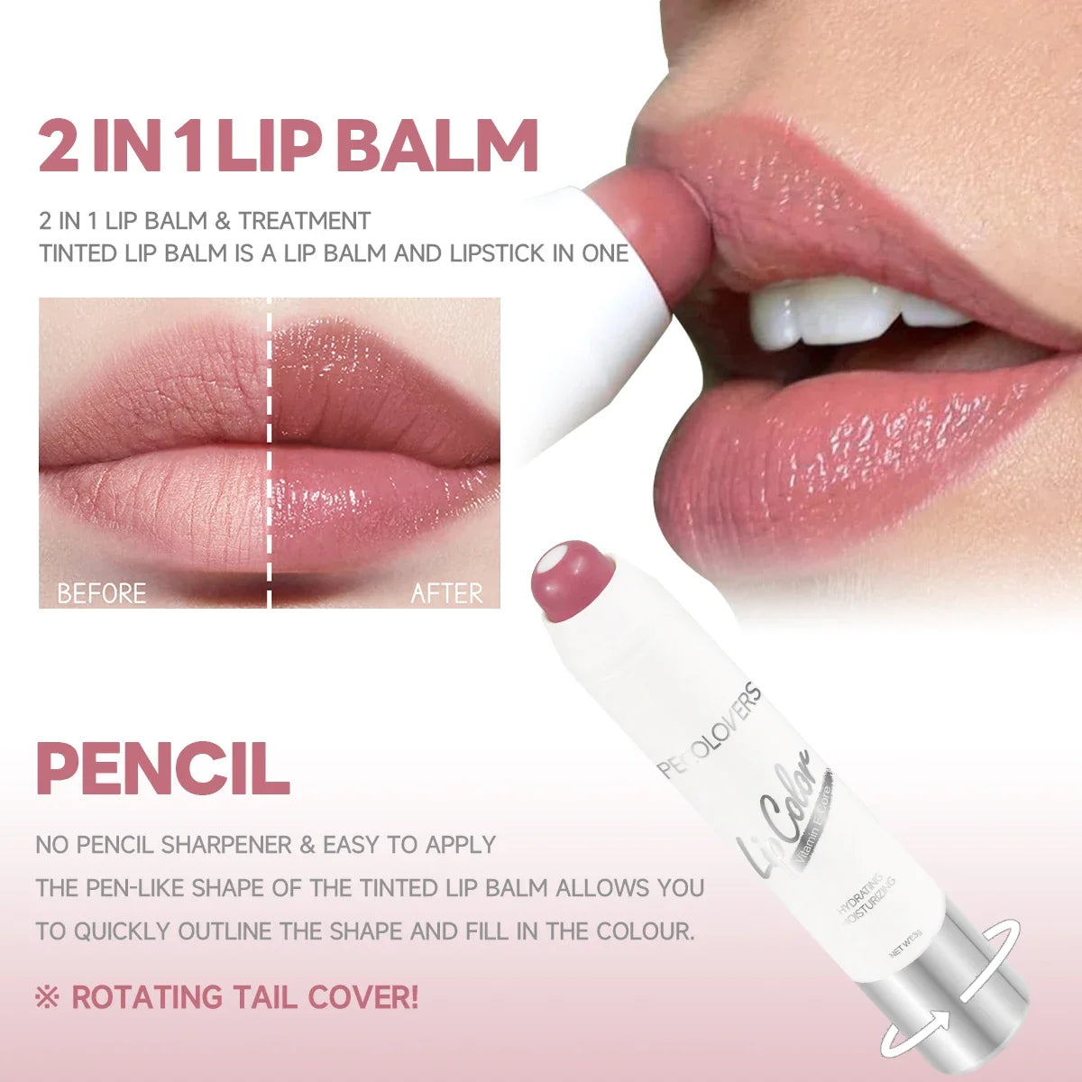 2-in-1 Matte & Moisturising Lipstick – Long-Lasting, Non-Stick, 6 Nude Shades