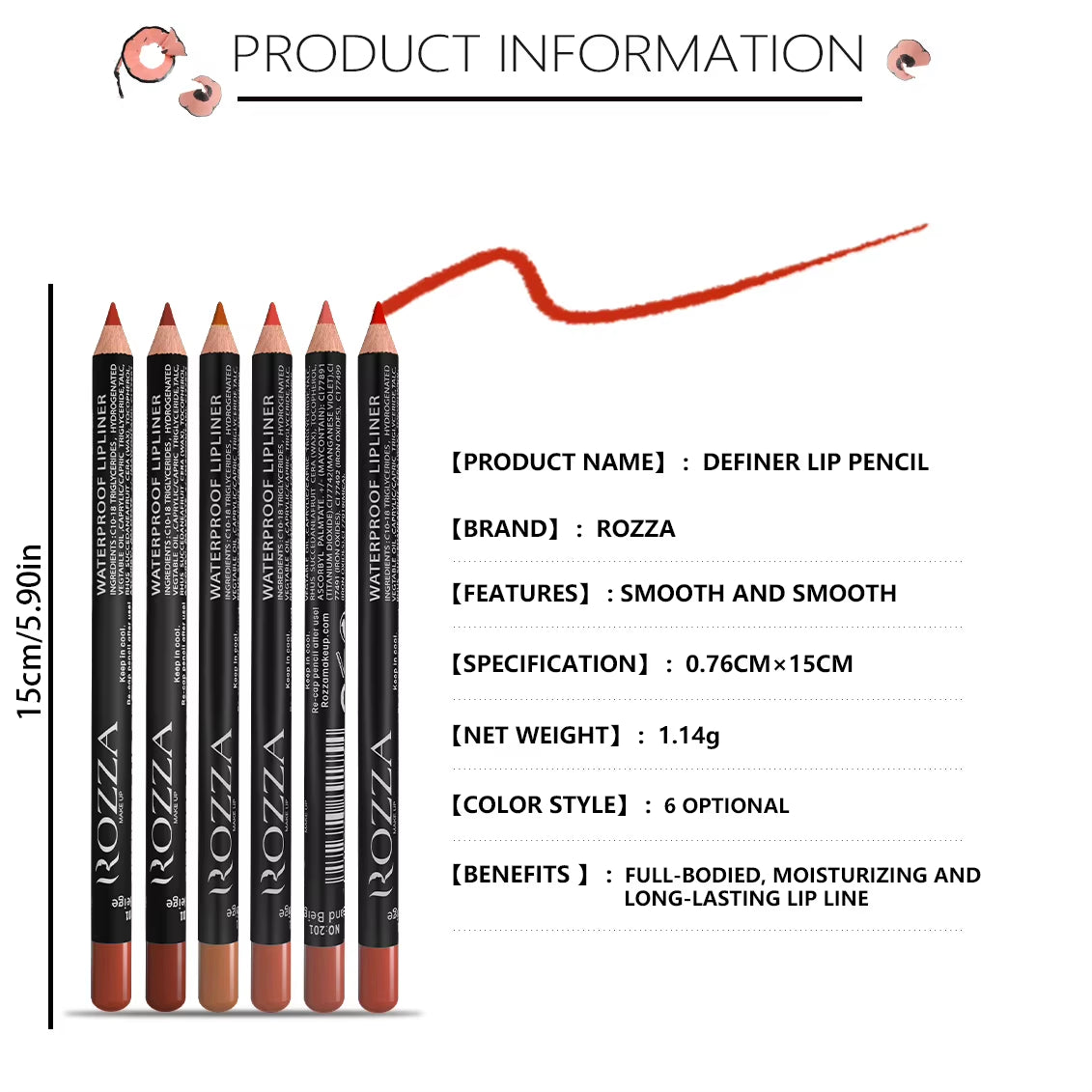 Nude Matte Lip Liner – Waterproof, Smooth Glide, 14 Stunning Shades