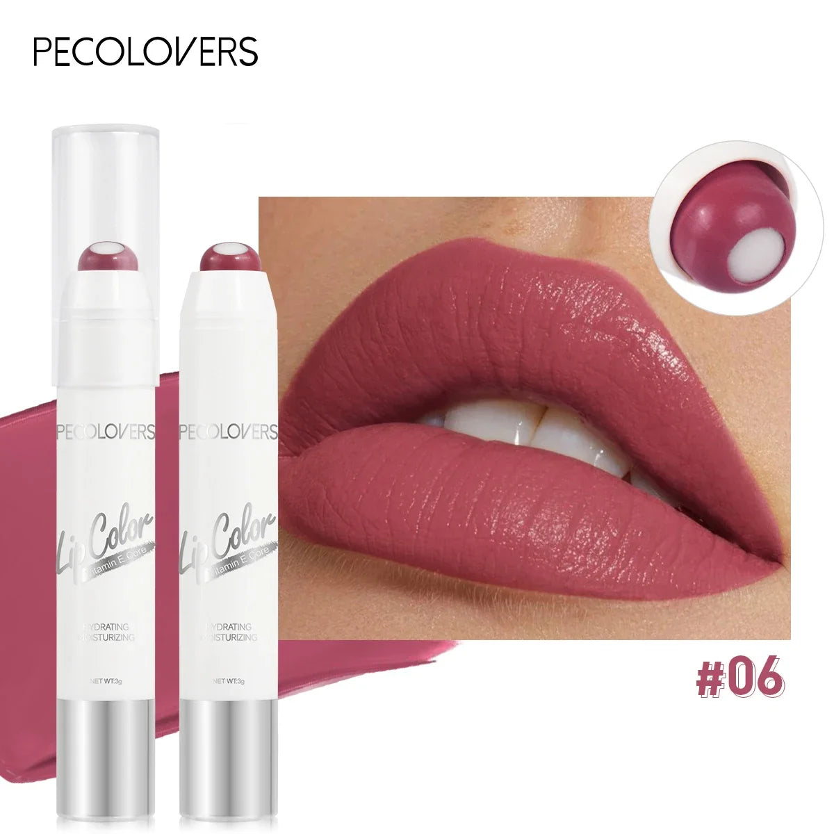 2-in-1 Matte & Moisturising Lipstick – Long-Lasting, Non-Stick, 6 Nude Shades