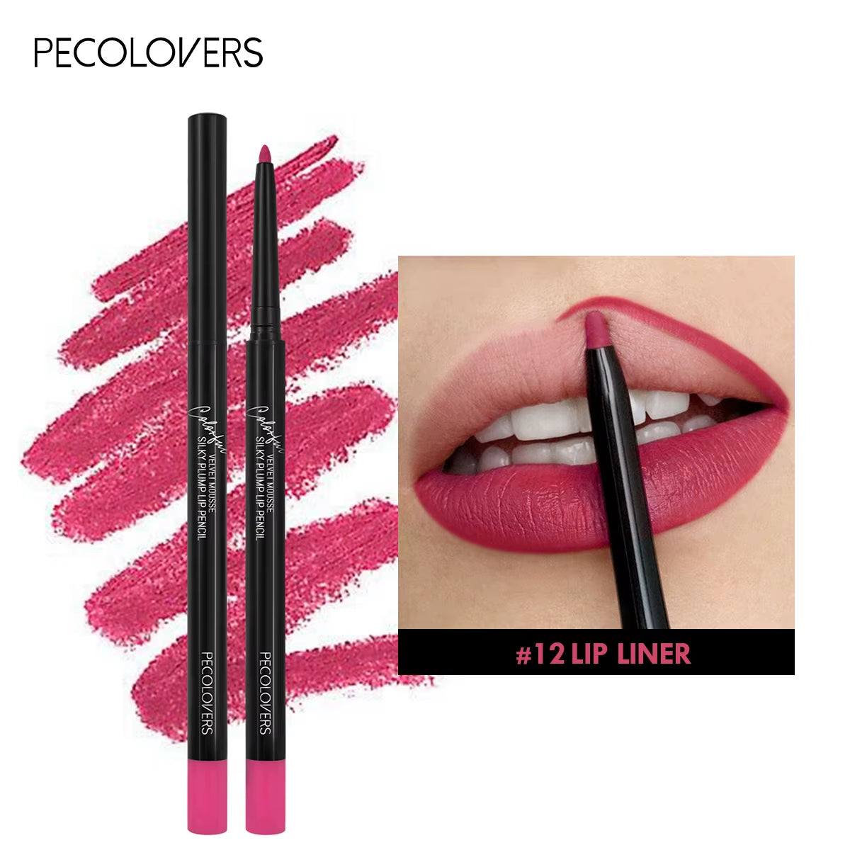 12 Matte Lip Liners – Smooth, Waterproof, All-Day Wear