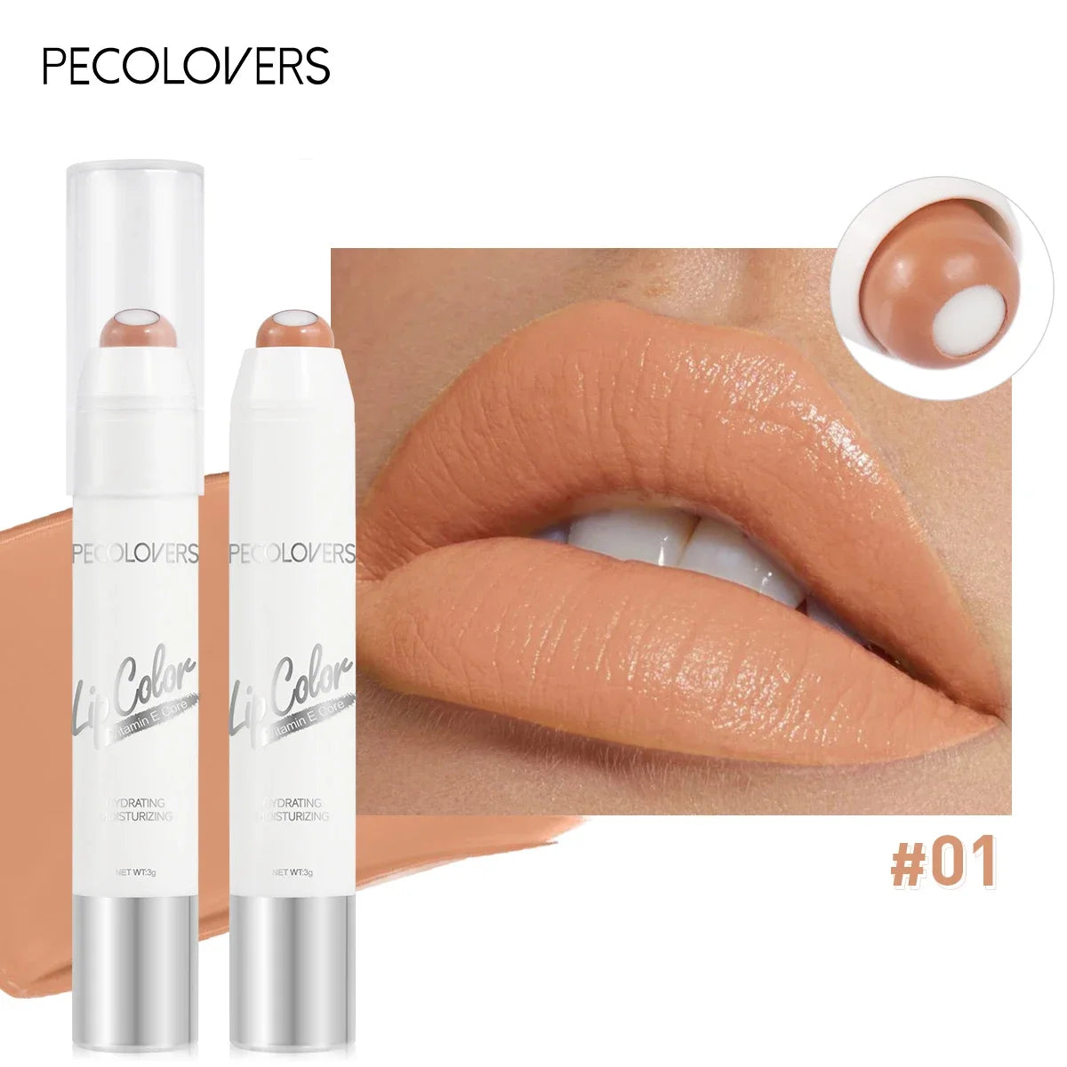 2-in-1 Matte & Moisturising Lipstick – Long-Lasting, Non-Stick, 6 Nude Shades