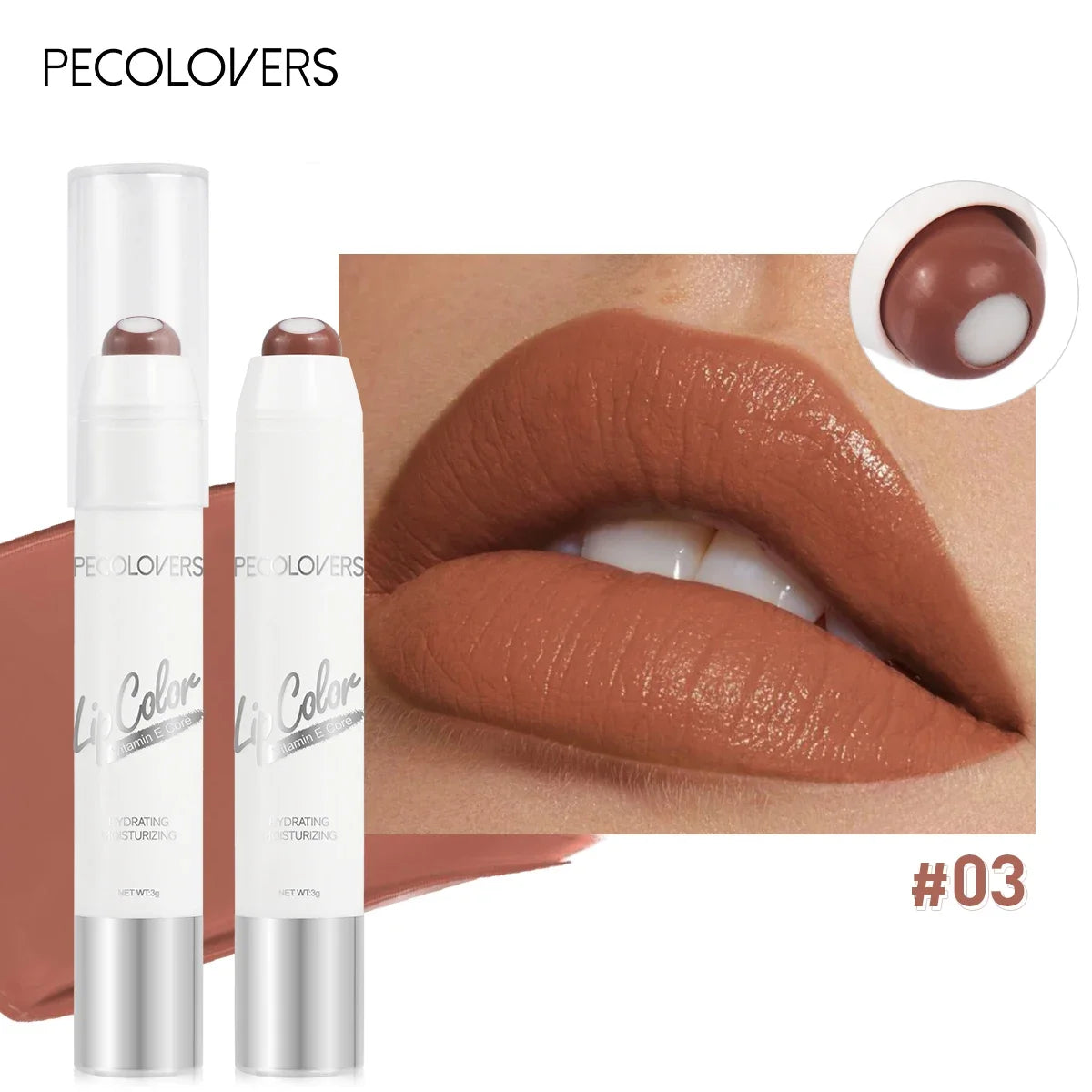 2-in-1 Matte & Moisturising Lipstick – Long-Lasting, Non-Stick, 6 Nude Shades