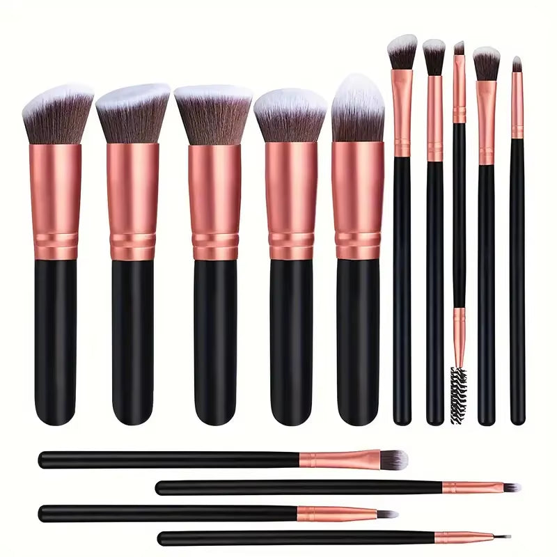 14-Piece Soft Makeup Brush Set – Fluffy Foundation, Blush & Eyeshadow Brushes