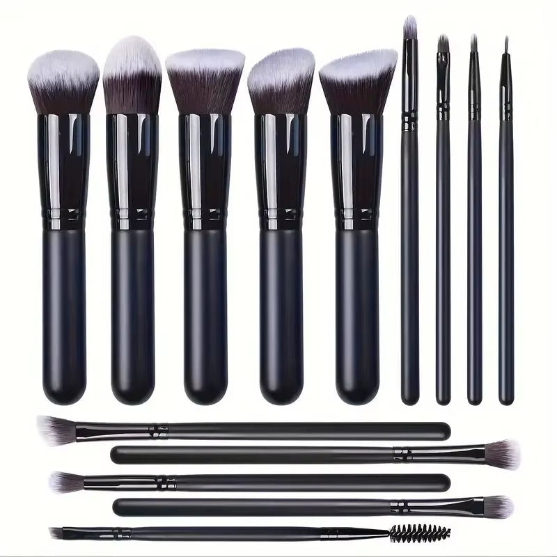 14-Piece Soft Makeup Brush Set – Fluffy Foundation, Blush & Eyeshadow Brushes