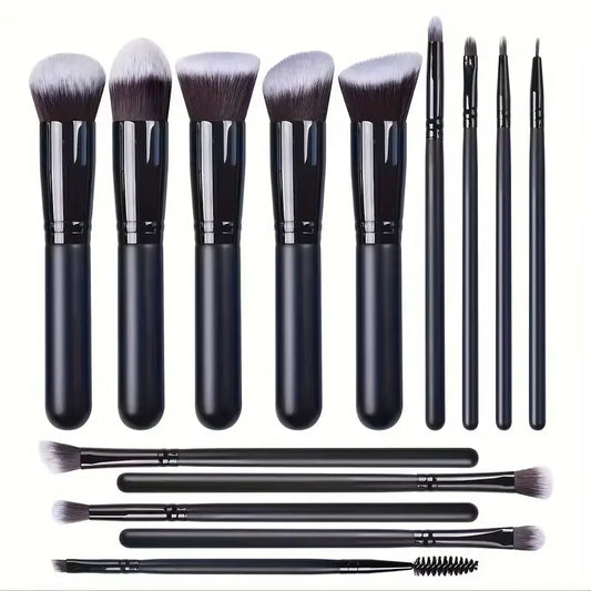 14-Piece Soft Makeup Brush Set – Fluffy Foundation, Blush & Eyeshadow Brushes