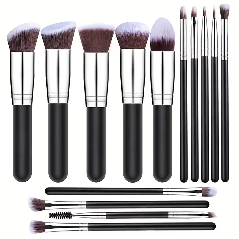 14-Piece Soft Makeup Brush Set – Fluffy Foundation, Blush & Eyeshadow Brushes