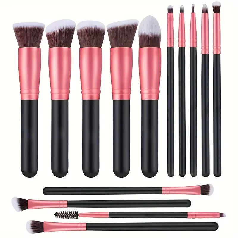14-Piece Soft Makeup Brush Set – Fluffy Foundation, Blush & Eyeshadow Brushes